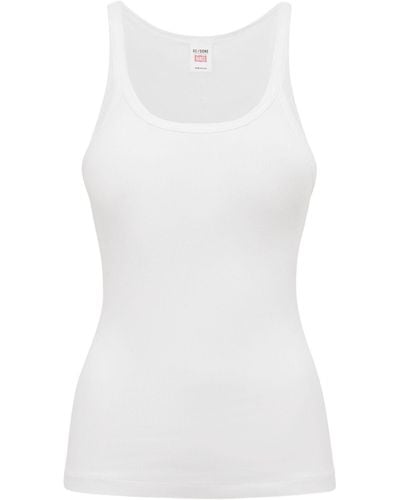 RE/DONE Geripptes Tanktop - Weiß