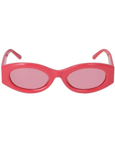 The Attico Berta Oval Acetate Sunglasses - Pink