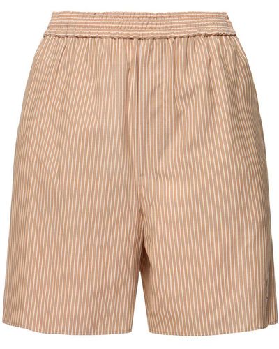 AURALEE Super Fine Wool Striped Shorts - Natural