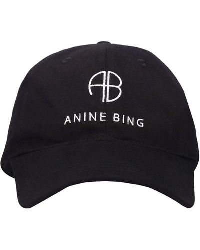 Anine Bing Gorra de baseball de algodón - Negro
