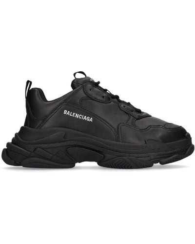 Balenciaga Men's Triple S Logo-print Faux-leather And Mesh Low-top Sneakers - Black