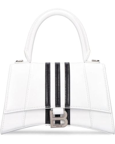 Balenciaga Petit sac porté épaule en cuir hourglass - Blanc