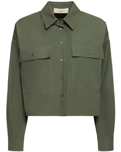 Weekend by Maxmara Carter Cotton Poplin Shirt - Green