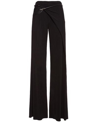 Tom Ford Jersey Mid Rise Wrap Wide Pants - Black