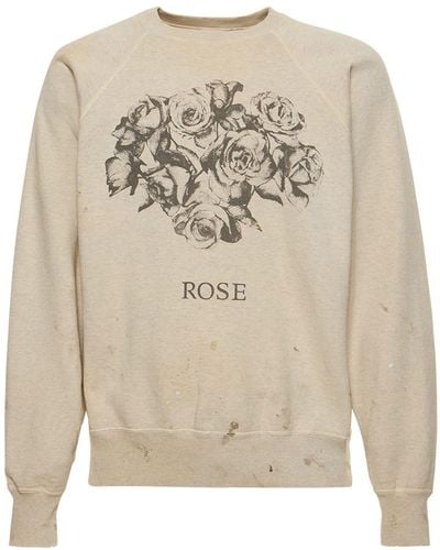 Saint Michael Rose Elegant Printed Sweatshirt - Natural
