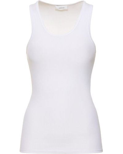 Wardrobe NYC Ribbed Cotton Jersey Tank Top - White