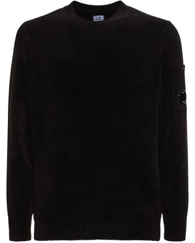 C.P. Company Cotton Chenille Knit Sweater - Black