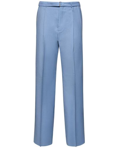 Lanvin Pantaloni larghi in lana - Blu