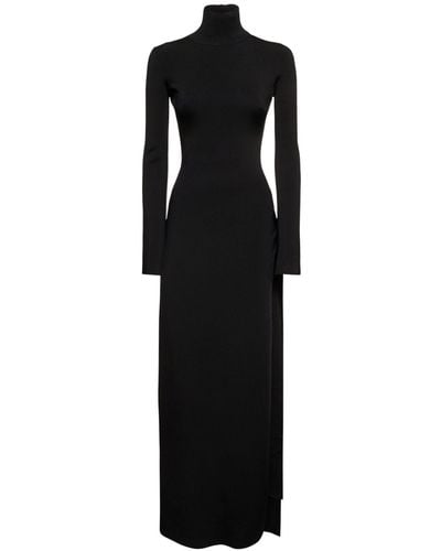Galvan London Twist Cindy Cutout Knit Long Dress - Black