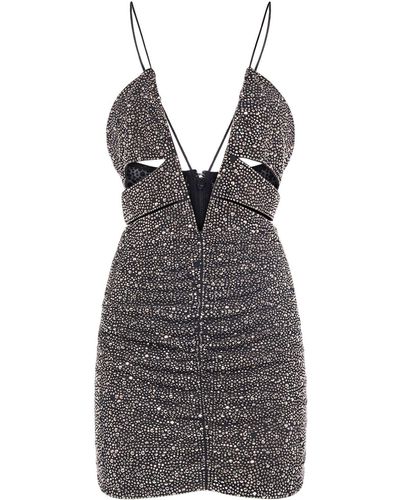 DSquared² Embellished Jersey Cutout Mini Dress - Black