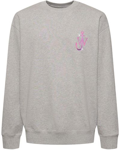 JW Anderson Sweatshirt Aus Baumwolle Mit Logodruck - Grau