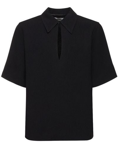 Nanushka Camisa de acetato con manga corta - Negro