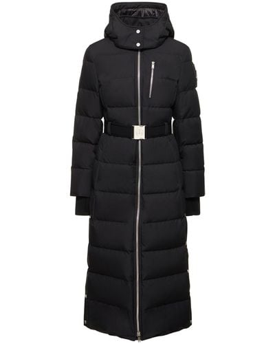 Moose Knuckles Cloud belted long parka w/ hood - Nero