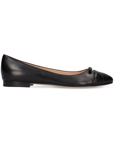 Gucci 10mm Marmont Leather Ballerina Flats - Brown