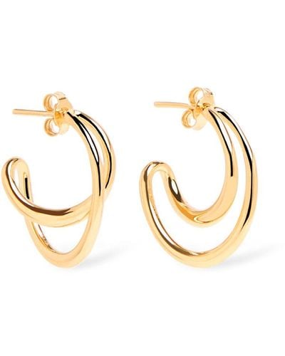 Charlotte Chesnais Mini Initial Vermeil Hoop Earrings - Metallic