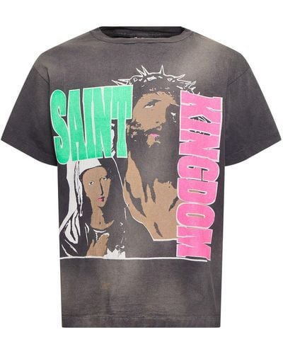 Saint Michael Lastman X Saint Mxxxx St Kingdom T-shirt - Gray