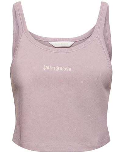 Palm Angels Classic Logo Cotton Tank Top - Pink