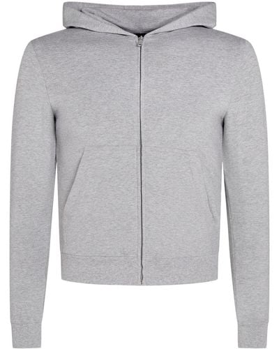 Balenciaga Logo Stretch Cotton Hoodie - Grey