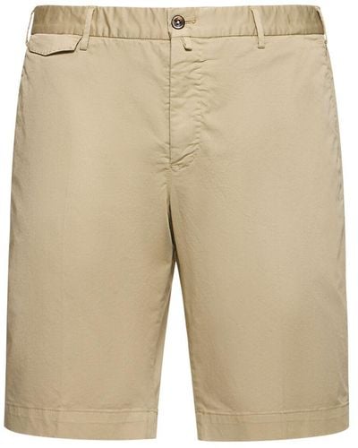 PT Torino Stretch Cotton Bermuda Shorts - Natural