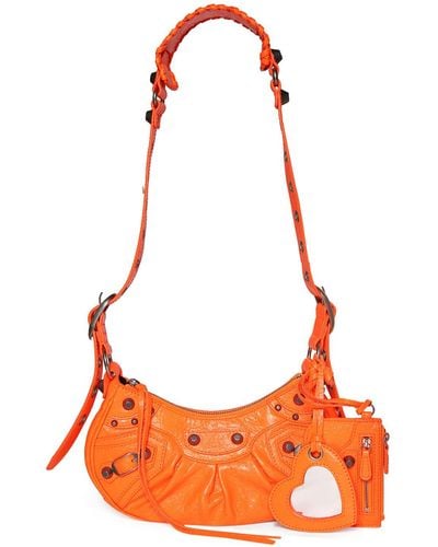 Balenciaga Xs Le Cagole Leather Shoulder Bag - Orange