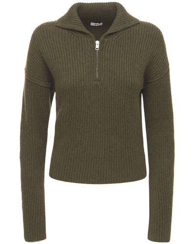 AG Jeans Sporty Cashmere Zip Jumper - Green
