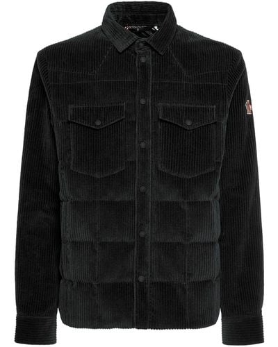 3 MONCLER GRENOBLE Gelt Shacket コットンブレンドシャツジャケット - ブラック
