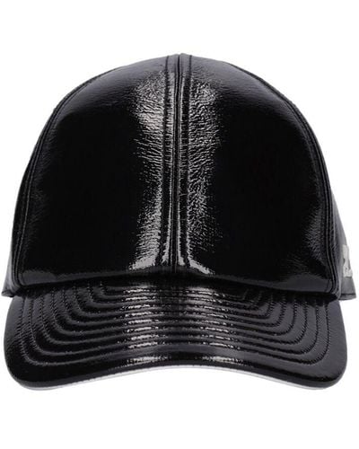 Courreges Reedition Vinyl Baseball Cap - Black