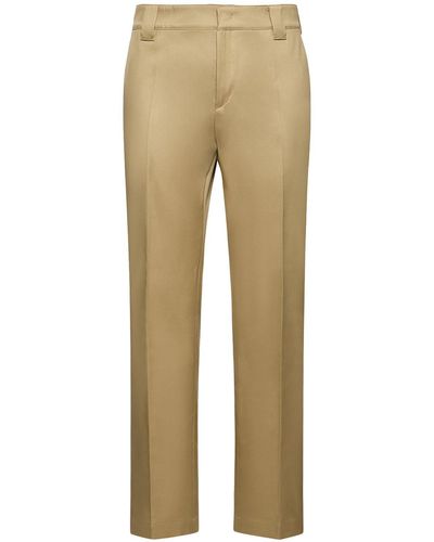 Valentino Straight Cotton Trousers - Natural