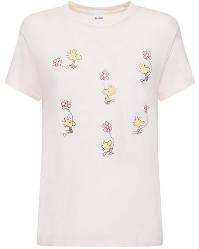 RE/DONE Woodstock Printed Cotton T-Shirt - White