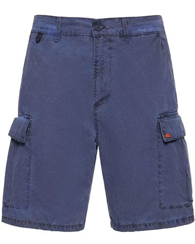 Sundek Cargo-shorts Aus Baumwollpopeline - Blau