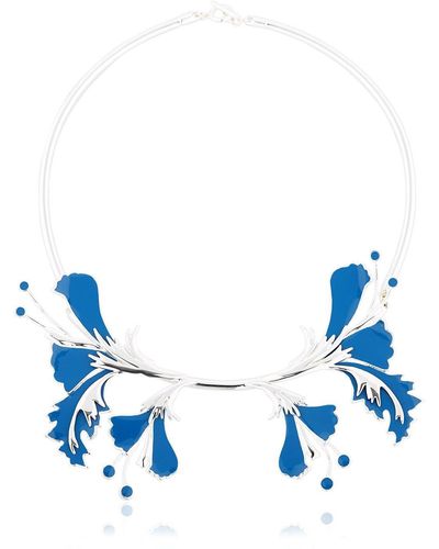 EK Thongprasert Collar Con Flores De Metal - Azul