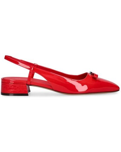Ferragamo Schuhe Aus Lackleder "marlina" - Rot