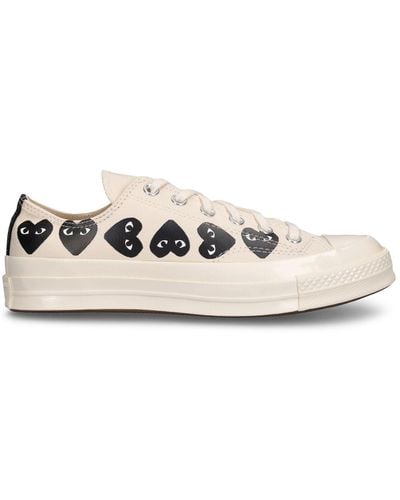 COMME DES GARÇONS PLAY Sneakers low top converse in tela - Bianco