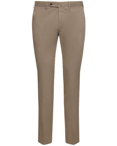 PT Torino Pantalon slim en gabardine stretch légère - Neutre