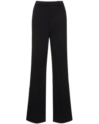 Anine Bing Lyra Tech Blend Wide Pants - Black