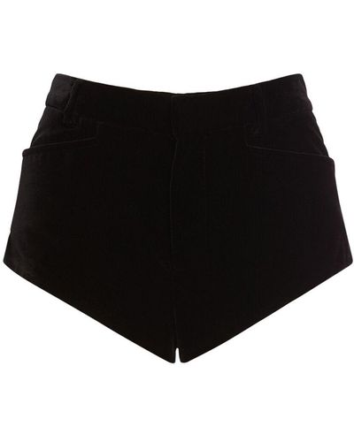 Tom Ford Velvet Cotton Mid Rise Shorts - Black