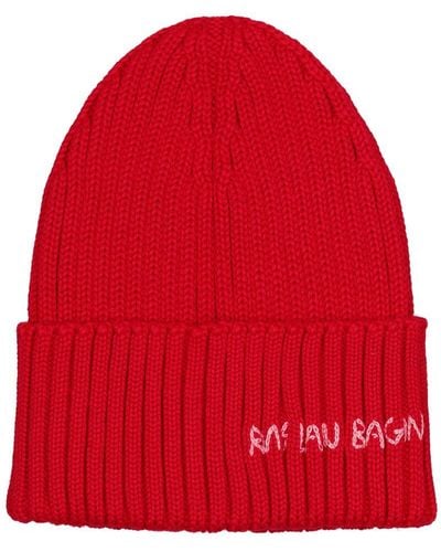 Ruslan Baginskiy Cappello beanie in lana con ricamo logo - Rosso