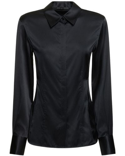 Helmut Lang Camisa de seda stretch - Negro
