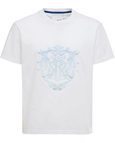 Koche T-shirt In Jersey Di Cotone Con Logo Ricamato - Bianco