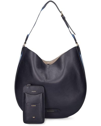 Anya Hindmarch Nastro Hobo Leather Shoulder Bag - Blue