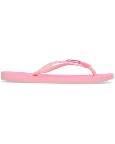 Havaianas Slim Glitter Neon Flip Flops - Pink