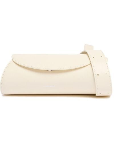 Jil Sander Mini Cannolo Leather Shoulder Bag - Natural