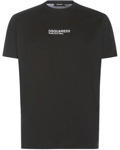 DSquared² T-shirt Aus Baumwolljersey Mit Logodruck - Schwarz