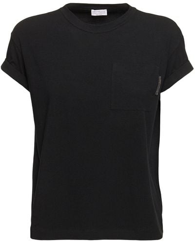 Brunello Cucinelli Jersey Short Sleeve T-Shirt - Black