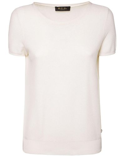 Loro Piana Maglia Beausoleil In Seta E Cotone - Bianco