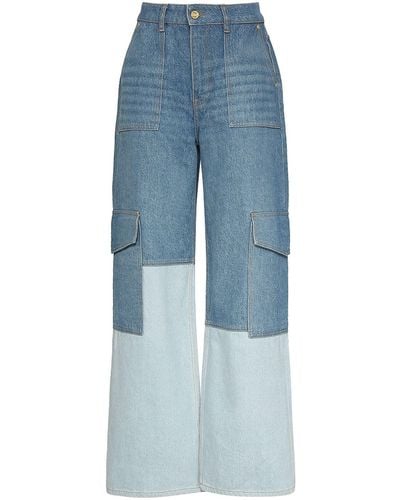 Ganni Angi Jeans mit weitem Bein - Blau