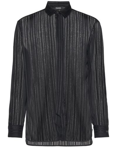 DSquared² Chemise dan relaxed fit en lurex - Noir