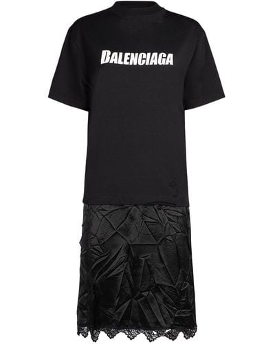 Balenciaga Vintage Jersey Mini T-Shirt Slip Dress - Black