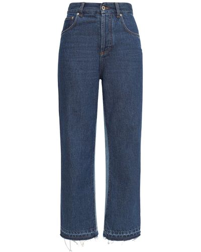 Loewe Jeans Rectos De Denim De Algodón - Azul