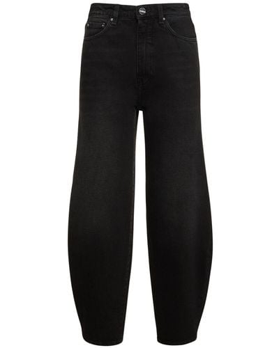 Totême Barrel Leg Cotton Denim Jeans - Black